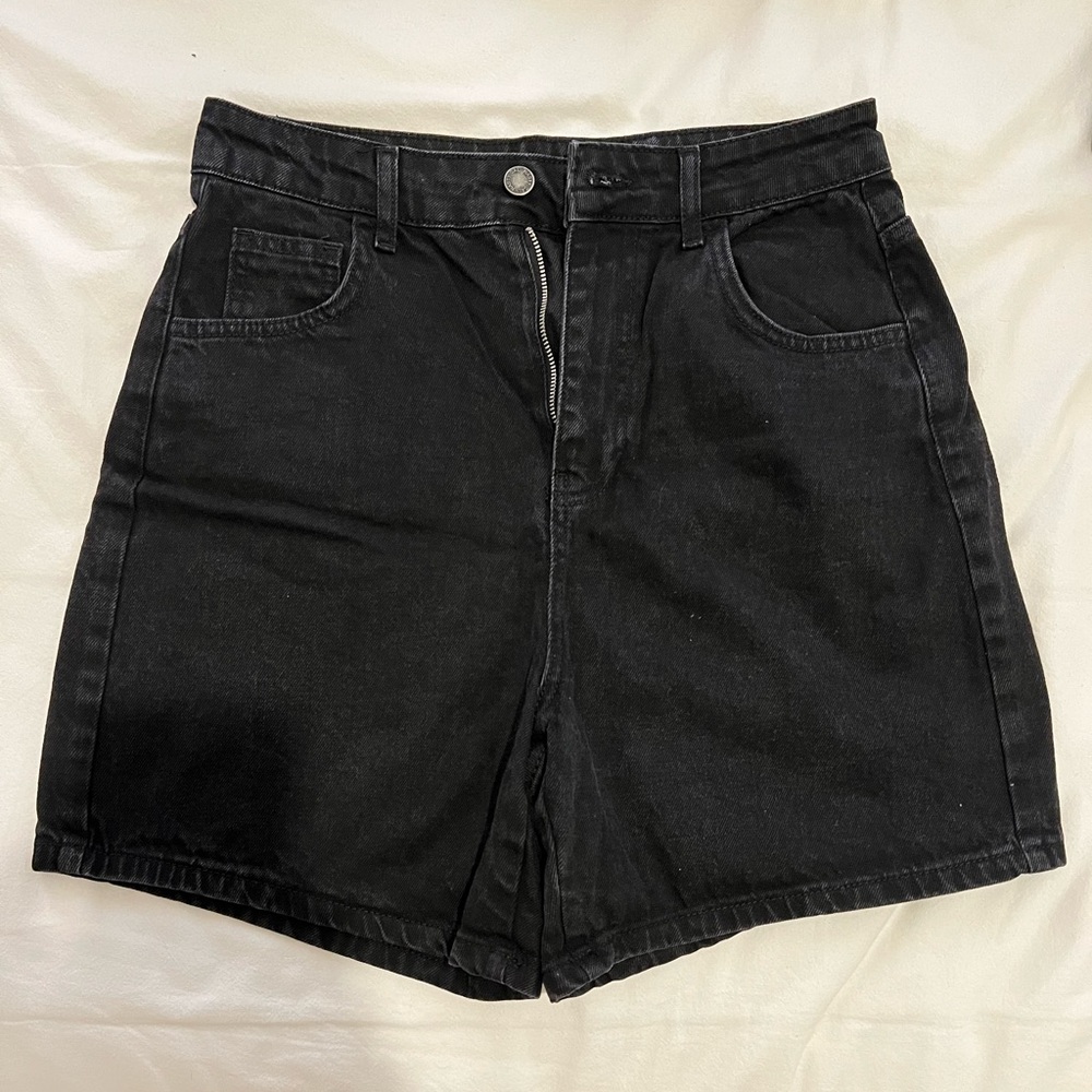 Black Denim Shorts
